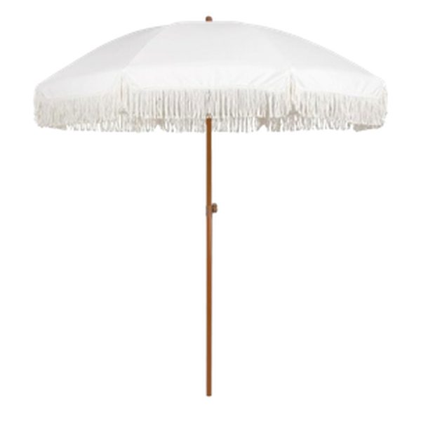 White Boho Umbrella — party rental in Miami