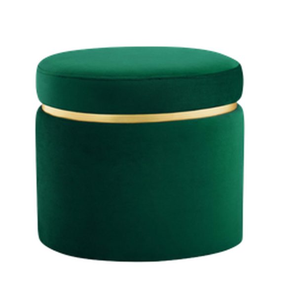 Emerald & Gold Ottoman — party rental in Miami