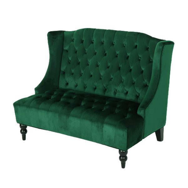 Emerald & Gold Sofa — party rental in Miami
