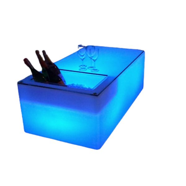 LED Coffee Table with Ice Bucket — party rental in Miami