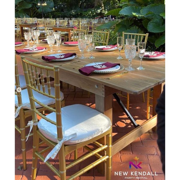Long Farm Table 8' — party rental in Miami