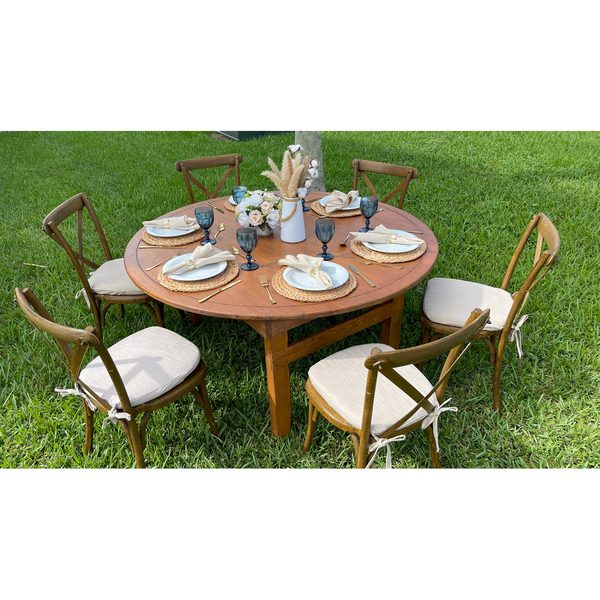 Round Farm Table 60" — party rental in Miami
