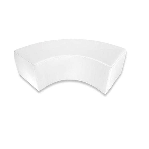 U-Shape White Bench — party rental in Miami